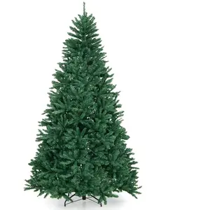 COSTWAY Sapin de Noël Artificiel 225CM à Charnière avec Support Métall... pas cher