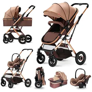 Poussette 3 en 1 Bébé Combinée KITYTETY - Avec nacelle/siège auto 0+/p... pas cher