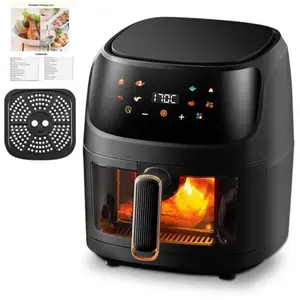 KITYTETY Friteuse à air chaud 6L - Friteuse sans huile avec Fenêtre vi... pas cher