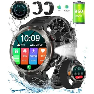 BLACKVIEW Montre Connectée Homme 960mAh/5ATM Étanche/LED Lampe 1.45 Mi...Vendu parcdiscount
