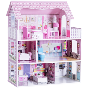 CostwayMaison de poupée pour enfants avec nombreux accessoires Maison ... pas cher