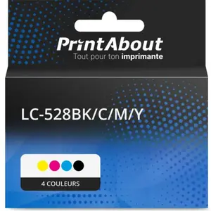 PrintAbout Cartouche compatible Brother LC-528BK/C/M/Y - 4 couleurs - Multipack pas cher