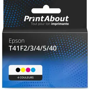 Comparateur de prix : PrintAbout Cartouche compatible Epson T41F2/3/4/5/40 - 4 couleurs - Gr...