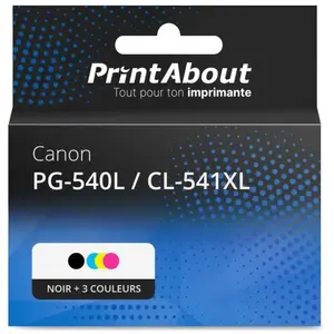 Comparateur de prix : PrintAbout huismerk Inktcartridge PG-540L / CL-541XL Zwart + 3 kleuren...