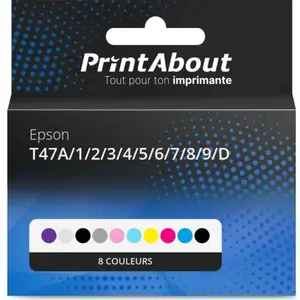 PrintAbout Cartouche compatible Epson T47A/1/2/3/4/5/6/7/8/9/D - 8 cou...Vendu parprintabout
