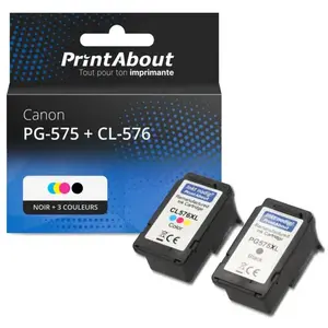 Comparateur de prix : PrintAbout huismerk Inktcartridge PG-575 + CL-576 Zwart + 3 kleuren Mu...