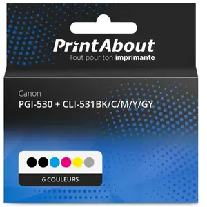 Comparateur de prix : PrintAbout huismerk Inktcartridge PGI-530 + CLI-531BK/C/M/Y/GY 5-kleur...