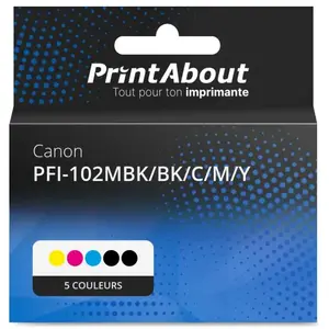 Comparateur de prix : PrintAbout huismerk Inktcartridge PFI-102MBK/BK/C/M/Y 5-kleuren Multip...