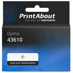 Comparateur de prix : PrintAbout Ruban compatible Dymo 43610 (S0720770) - (6 mm) - Noir sur transparent