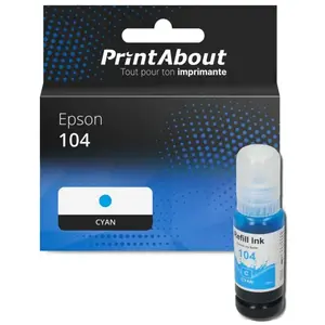 Comparateur de prix : PrintAbout Cartouche compatible Epson 104 (C13T00P240) - Cyan