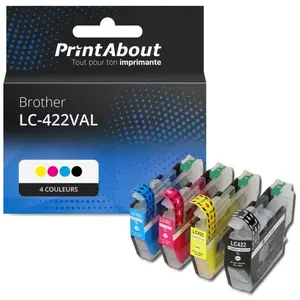 Comparateur de prix : PrintAbout Cartouche compatible Brother LC-422VAL - 4 couleurs - Multipack