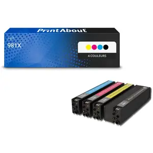 Comparateur de prix : PrintAbout Cartouche compatible HP 981X (L0R09/10/11/12A) - 4 couleurs - Grande capacité - Multipack