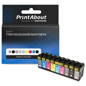 Comparateur de prix : PrintAbout Cartouche compatible Epson T7601/02/03/04/05/06/07/ - Packs couleur - Multipack