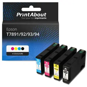 Comparateur de prix : PrintAbout Cartouche compatible Epson T7891/92/93/94 - 4 couleurs - Multipack