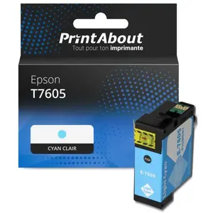 Comparateur de prix : PrintAbout Cartouche compatible Epson T7605 - Cyan clair
