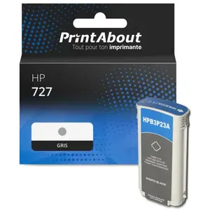 PrintAbout Cartouche compatible HP 727 (B3P24A) - Gris - Grande capacité pas cher