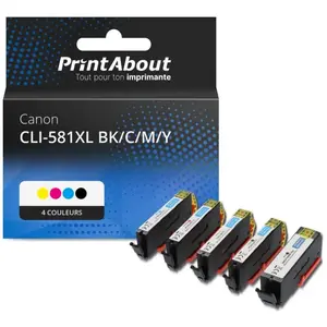 Comparateur de prix : PrintAbout huismerk Inktcartridge CLI-581XL BK/C/M/Y 4-kleuren Multipa...