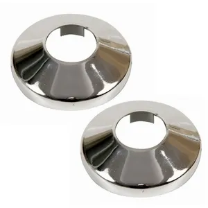 PEPTE 2x Pièces Chromé pvc Plastique Tuyau Couverture Collier Rose 15mm Diamètre pas cher
