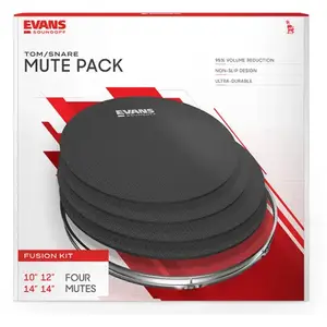 Comparateur de prix : Evans SO0244 Sourdine Batterie Set Fusion 10 12 14 14 Sourdines batterie