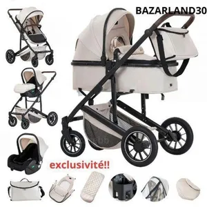 BAZARLAND30.Poussette 3 en 1 Avec Siège Auto Portable Ressorts Absorba... pas cher