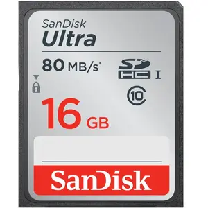 Carte Mémoire SDHC 16 Go SanDisk Ultra jusqu'à 80 Mo/s, Classe 10 pas cher