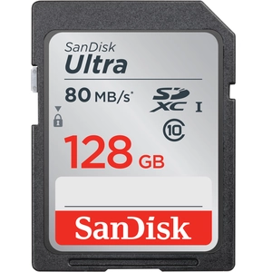 Comparateur de prix : Carte Mémoire SDXC 128 Go SanDisk Ultra jusqu'à 80 Mo/s, Classe 10
