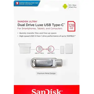 Comparateur de prix : SanDisk Ultra Dual Drive Luxe SDDDC4-128G-G46 Clé USB 128 GB