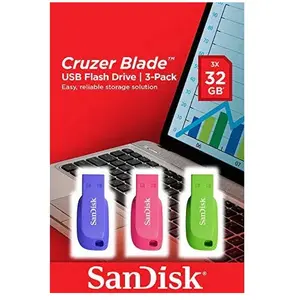 Comparateur de prix : Megamoviestore Sandisk Cruzer Blade USB Flash Drive 3pack 32GB