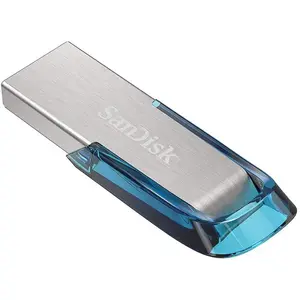 Comparateur de prix : Clé USB SanDisk Ultra Flair 128 Go - Argent, Bleu - USB 3.2