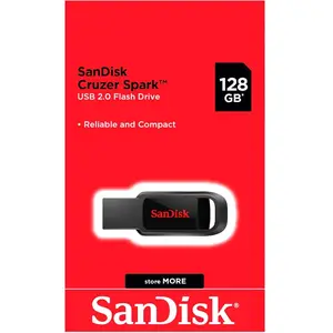 Clé USB SanDisk Cruzer Spark 128 Go - Noir, Rouge - USB 2.0 pas cher