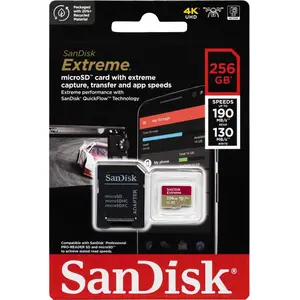 Comparateur de prix : SanDisk Extreme 256 Go MicroSDXC UHS-I Classe 3