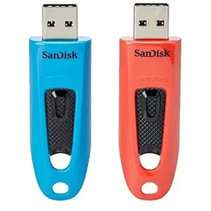 Lot de 2 Clé USB SanDisk Ultra 64 Go - Bleu, Rouge - USB 3.2