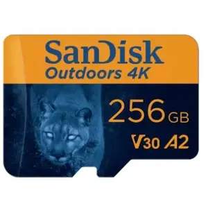 SanDisk Carte MicroSDXC UHS-I 4K " Outdoors " + adaptateur 256 Go pas cher