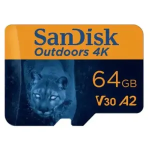 SanDisk Carte MicroSDXC UHS-I 4K " Outdoors " + adaptateur 64 Go pas cher