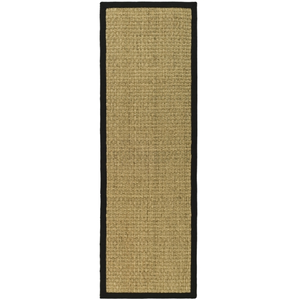 Safavieh Tapis herbe de mer naturel noir 76 x 305 cm pas cher