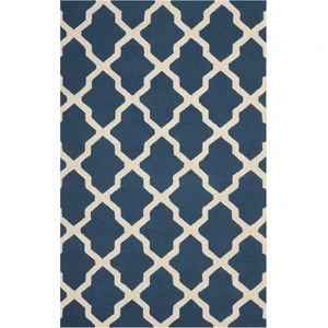 Safavieh Tapis Laine Bleu Marine Bleu/Neutre 150 X 245