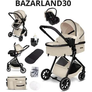 BAZARLAND30.poussette combinée 3-en-1siège autonacelle ultra légère (e... pas cher