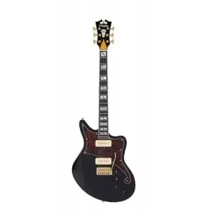 D'angelico Deluxe Bedford Solid Black Guitare Électrique Avec ÉtuiVendu parbax-music