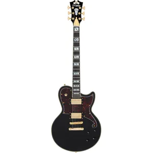 D'angelico Deluxe Atlantic Solid Black Guitare Électrique Avec ÉtuiVendu parbax-music