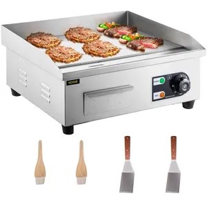 P O S BAZARLAND30.Plaque de Cuisson Electrique Commerciale Plaque de cuisson Plancha BBQ Acier Inox 3000w. pas cher