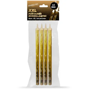 Comparateur de prix : SPARKLERS CLUB Fontaines à Gateaux Scintillantes XXL 24cm - Lot de 4 - durée 90-100 Secondes pour Gateaux et Bouteilles de Champagne