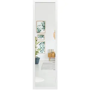 COSTWAY Miroir 2 en 1 Suspension Mural + Porte 119 x 33 cm, avec Croch... pas cher