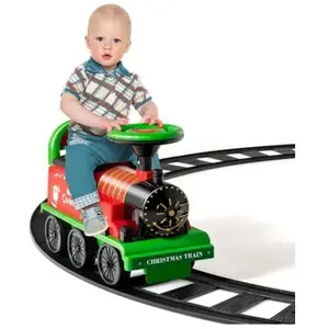 Comparateur de prix : GOPLUS Train Porteur électrique pour Enfants avec Musique Lumière Train Trotteur avec Voies en PP Espace de Rangement Vert