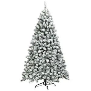 GOPLUS Sapin de noël Enneigé Artificiel avec lumière LED H180cm pas cher