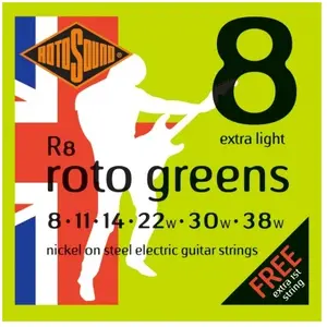 Comparateur de prix : Rotosound Roto R8 Nickel Extra Light 838 Jeux de cordes électriques 008