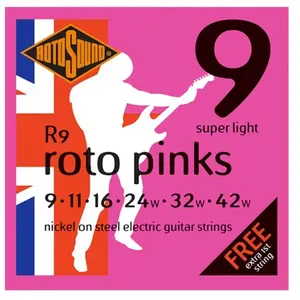 Rotosound R9 Roto Pink Super Light 09-42 - guitare électrique