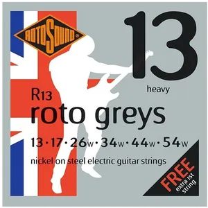 Comparateur de prix : Rotosound R13 Roto Greys - Jeu de cordes guitare électrique - 13-54