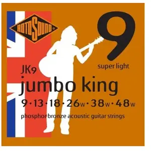 Rotosound JK9 Jumbo King Phosphor Bronze Super Light 9-48 Jeux de cordes folk 010 pas cher