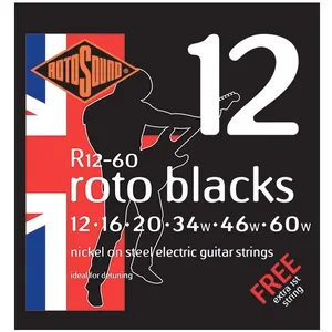 Comparateur de prix : Rotosound R12-60 Roto Blacks - Jeu de cordes guitare électrique - 12-6...