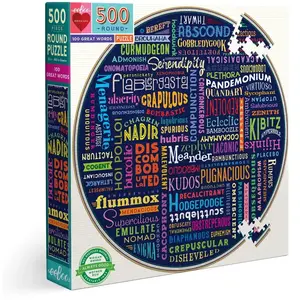 eeBoo Words-Puzzle Adulte 500 pièces sur 100 Grands Mots du vocabulaire, PZFGWD